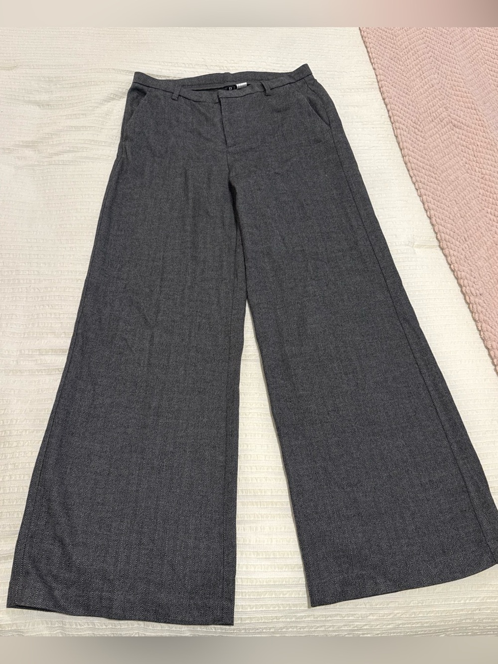 H&M Wide-Leg Charcoal Dress Pants